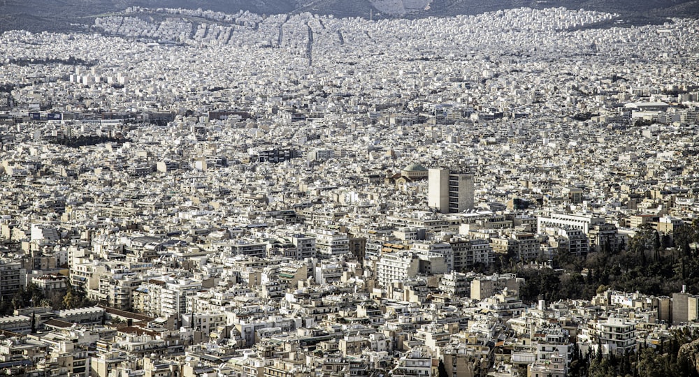 a view of a large city from the air