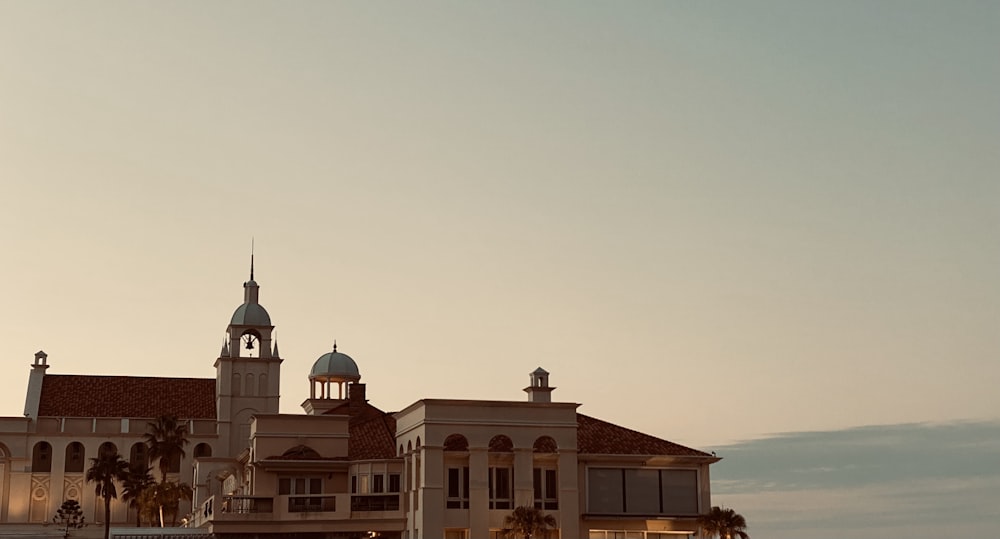 a large building with a clock tower on top of it