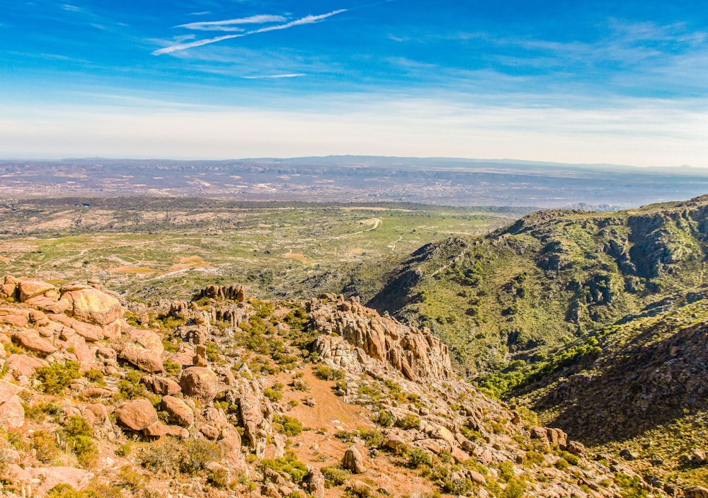 a view of a mountain range from a high point of view