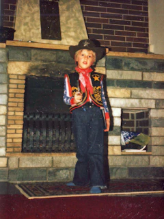 Kids dressed as cowboys and Indians participating in Wild West themed games.