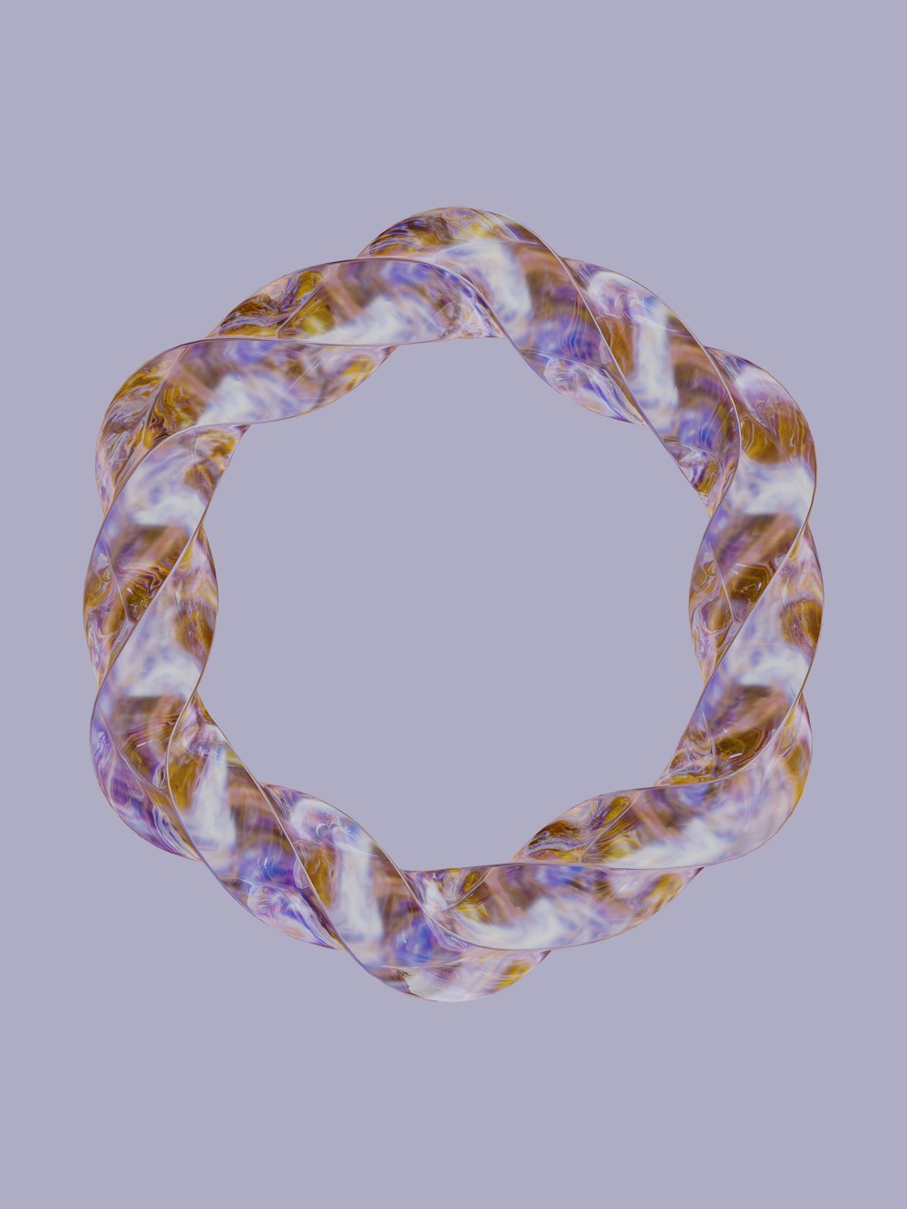 Un objeto circular con un fondo púrpura