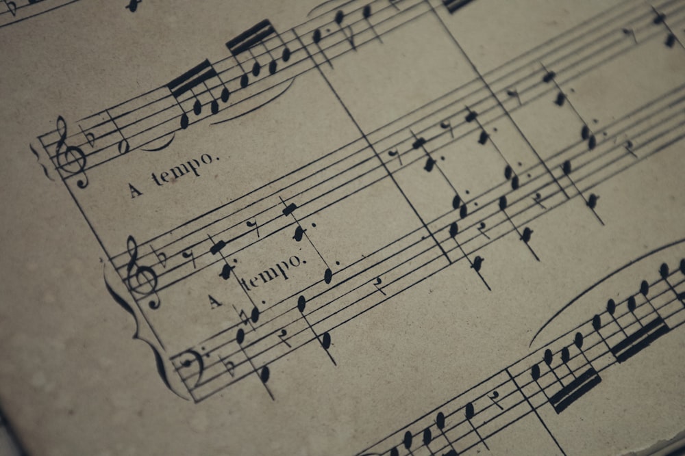 a sheet of music with musical notes on it