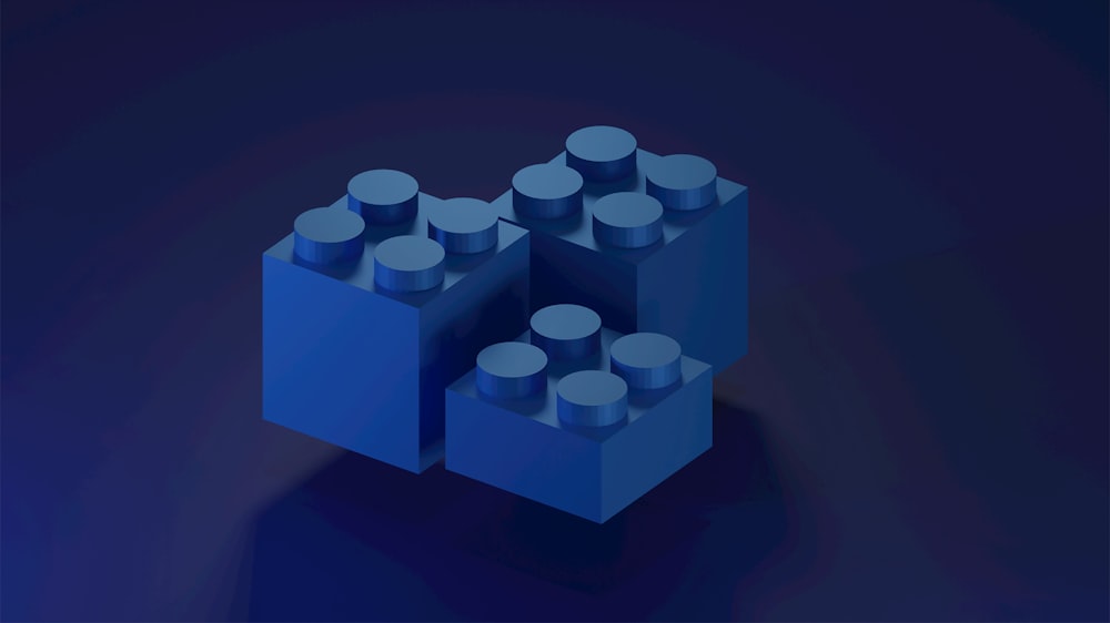 two legos made out of legos on a blue background