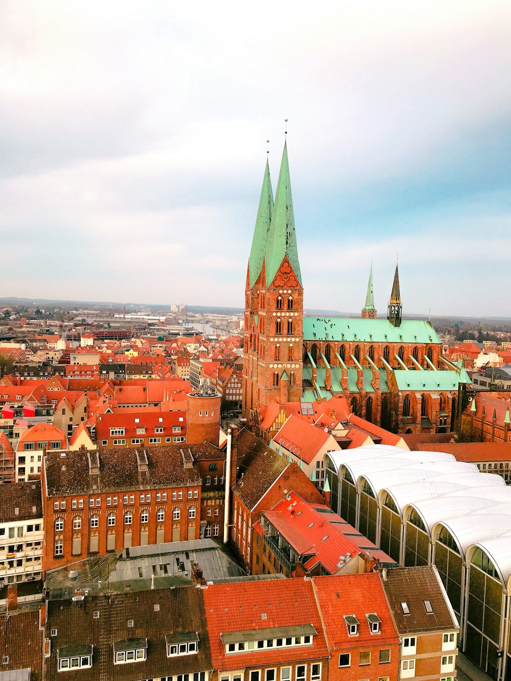 a view of a city from a tall building