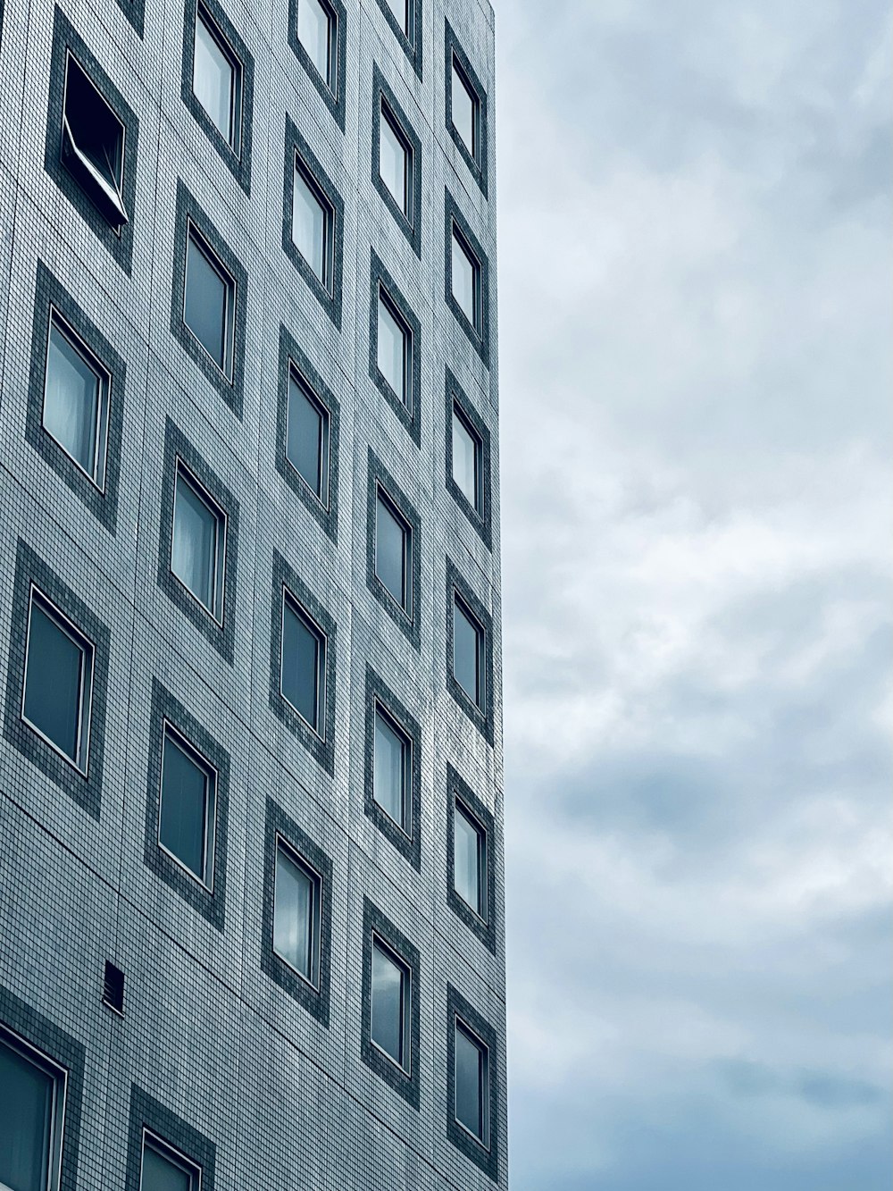 a very tall building with lots of windows