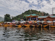 a bunch of boats that are sitting in the water