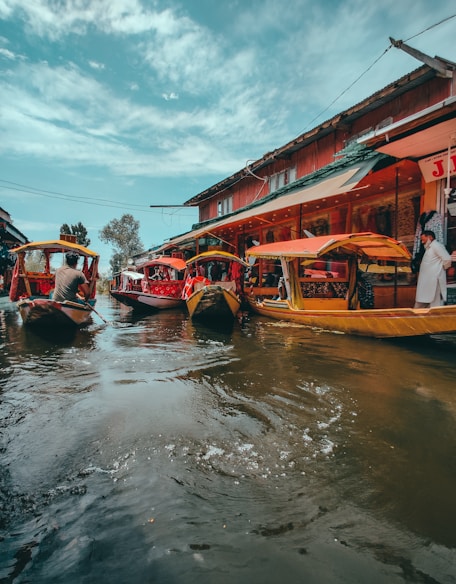 a couple of boats that are in the water