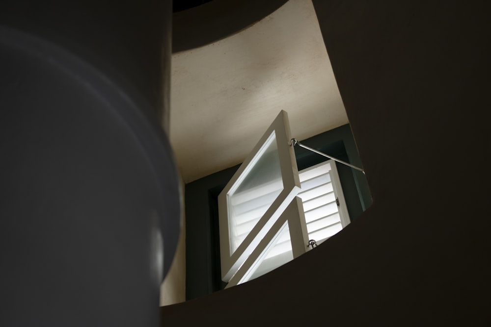 a view of a window from inside a building
