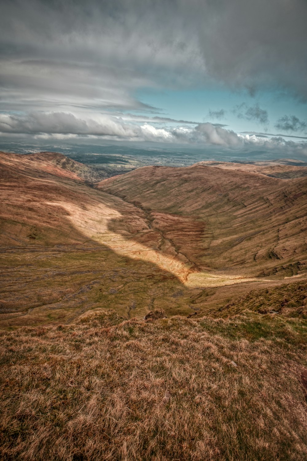 a view of a valley from a hill