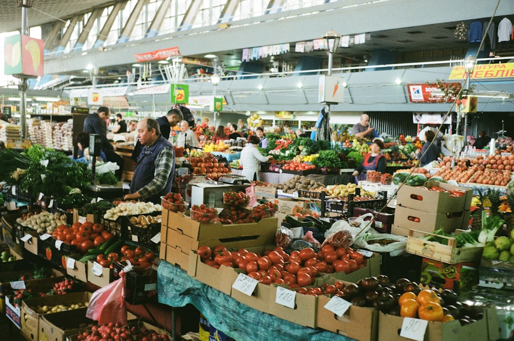 a market filled with lots of fresh produce