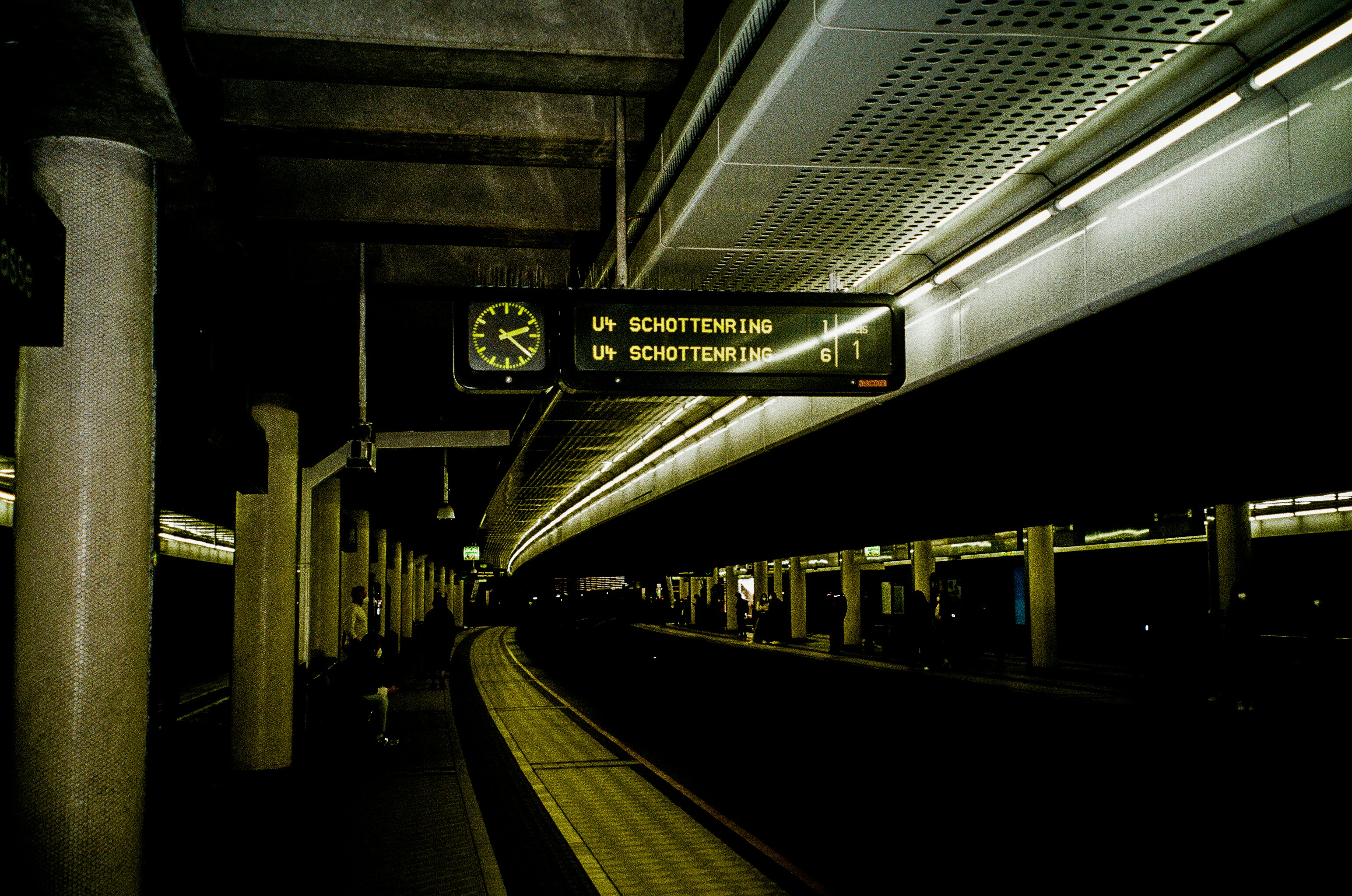 Train station with clock