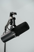 a microphone with a tripod attached to it