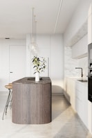 Contemporary kitchen island showcasing clean lines and high-quality hardware.