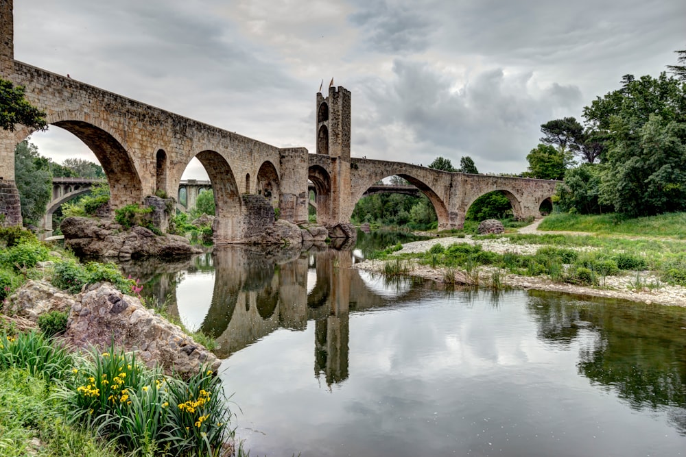 a bridge over a river