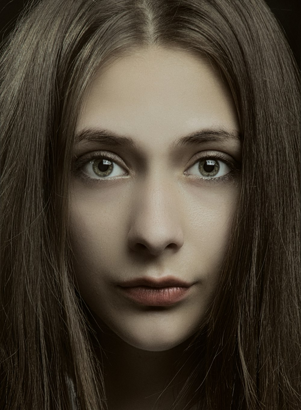 a woman with long hair