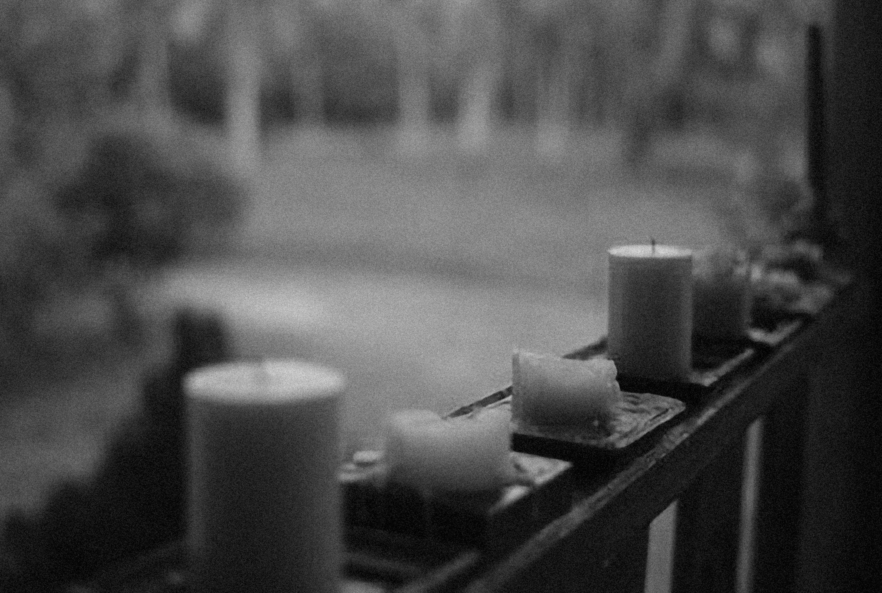a group of candles on a table
