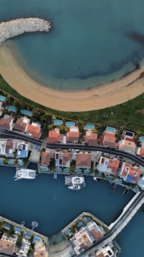 a town next to a body of water