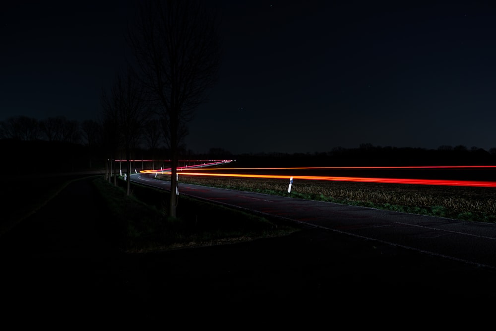 a road with a red light