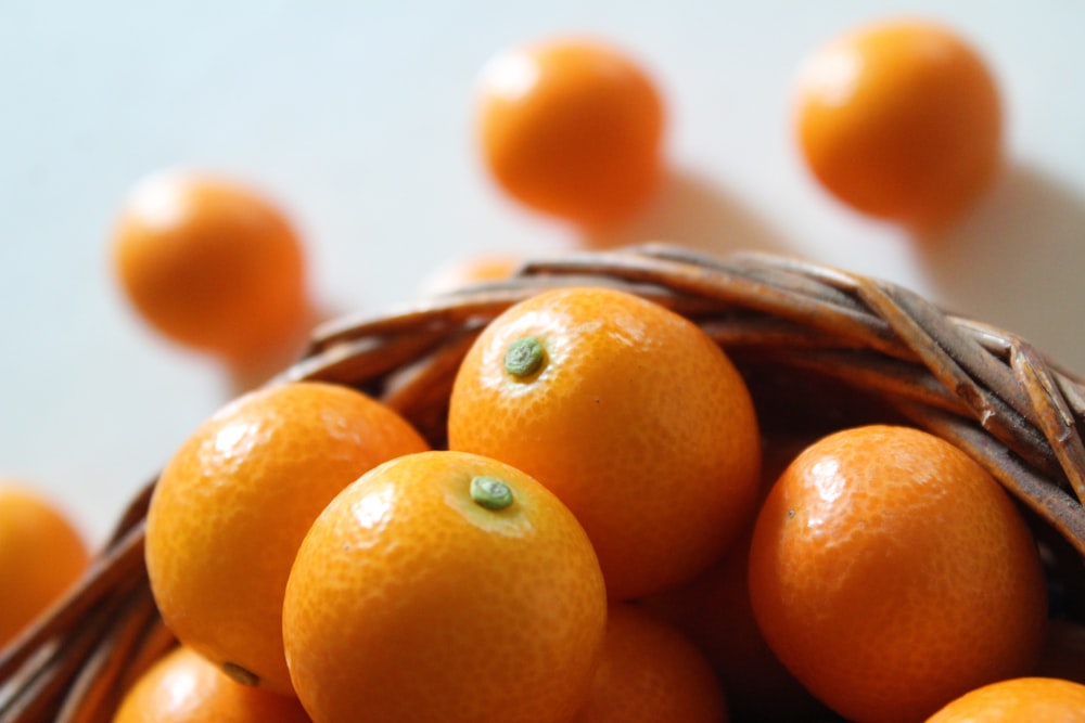 a basket of oranges