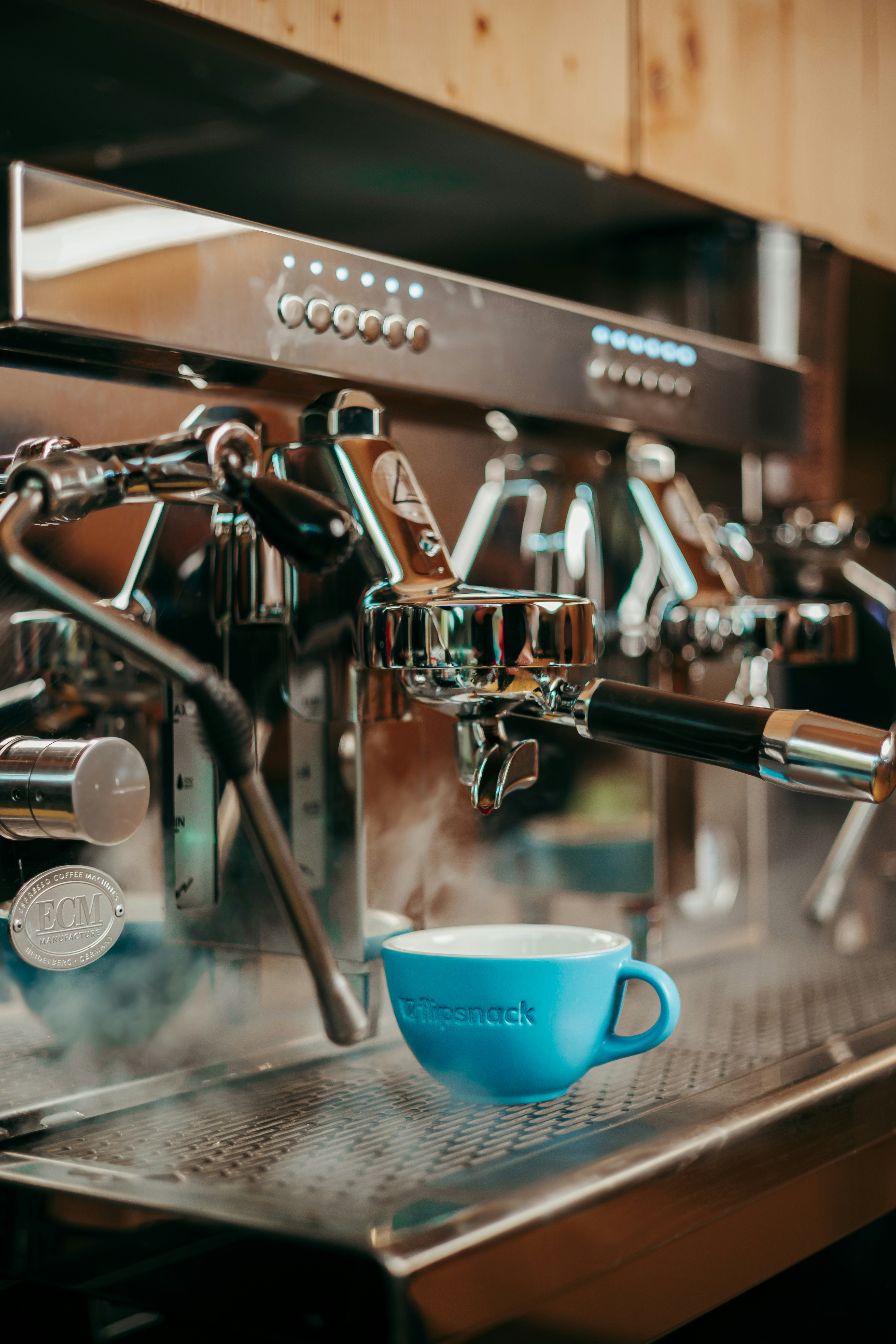 a coffee cup on a machine