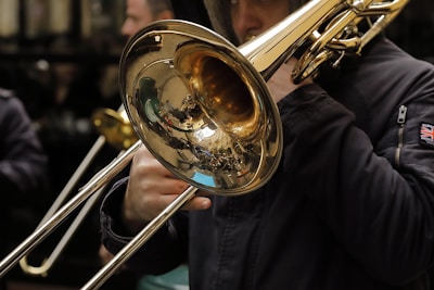 a person playing a trumpet