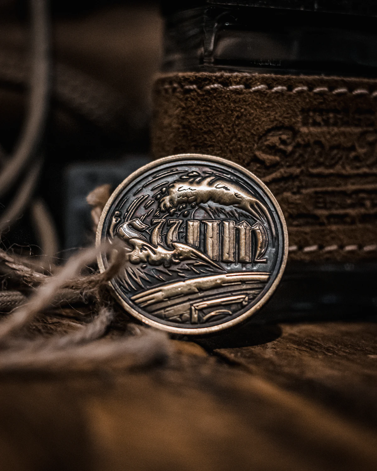 Macro view of historic coin details and metallic luster