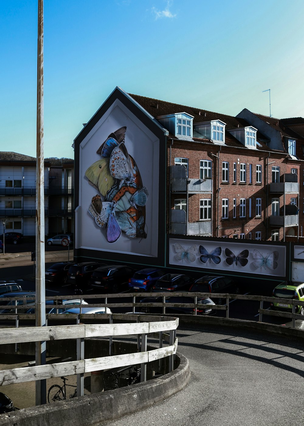 a building with a mural on the side of it