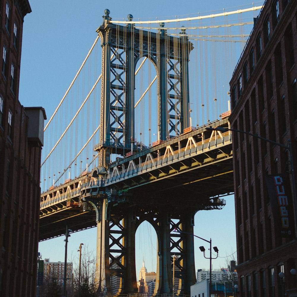 a bridge with a metal frame