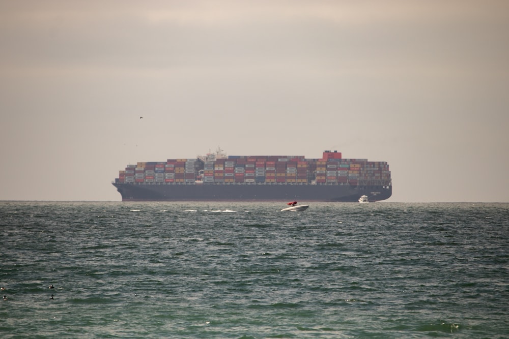 a large ship in the water