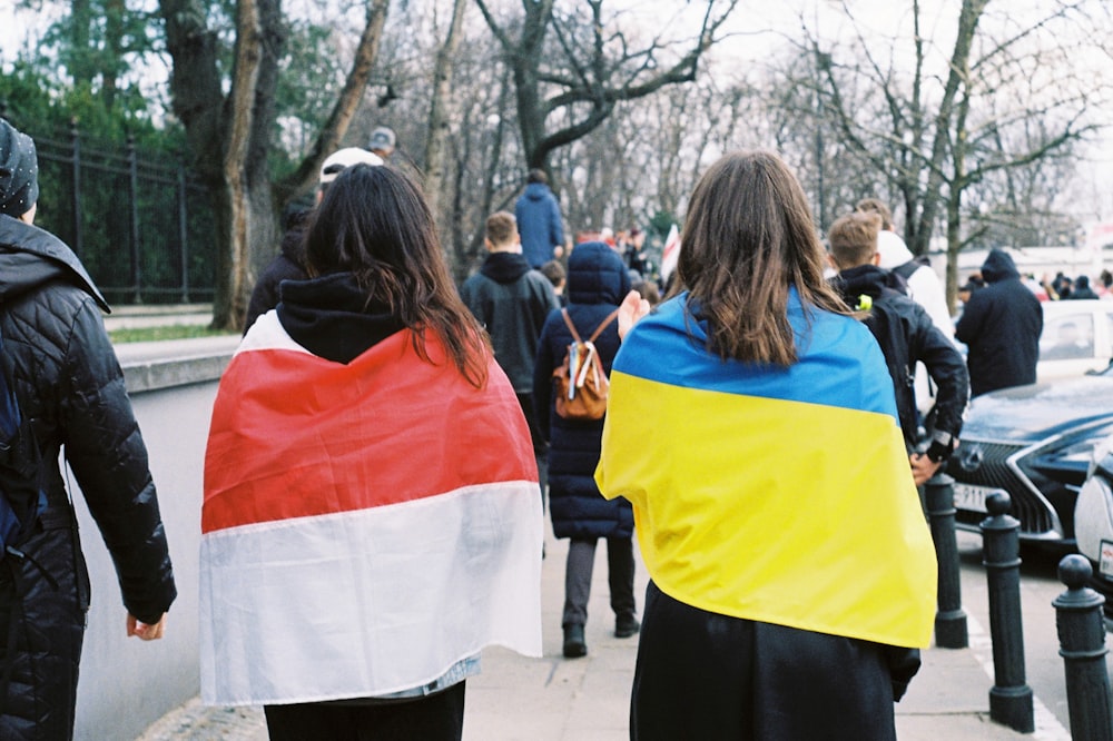 a group of people walking