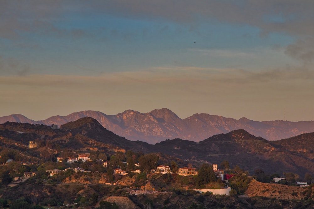 a town in the valley between mountains