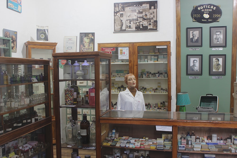 a person behind a counter