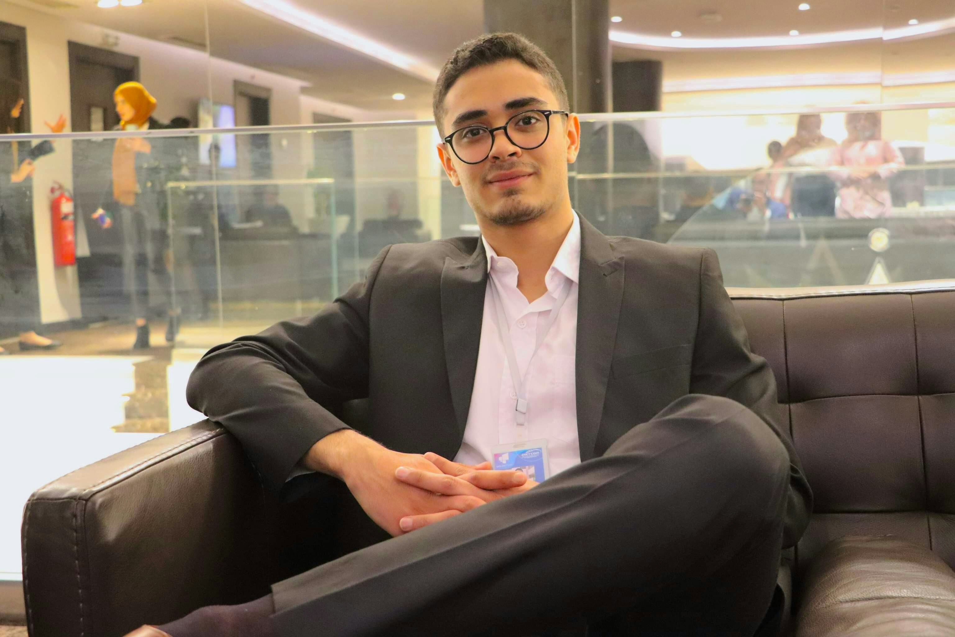 White man with glasses and casual look