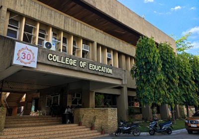 a building with motorcycles parked outside