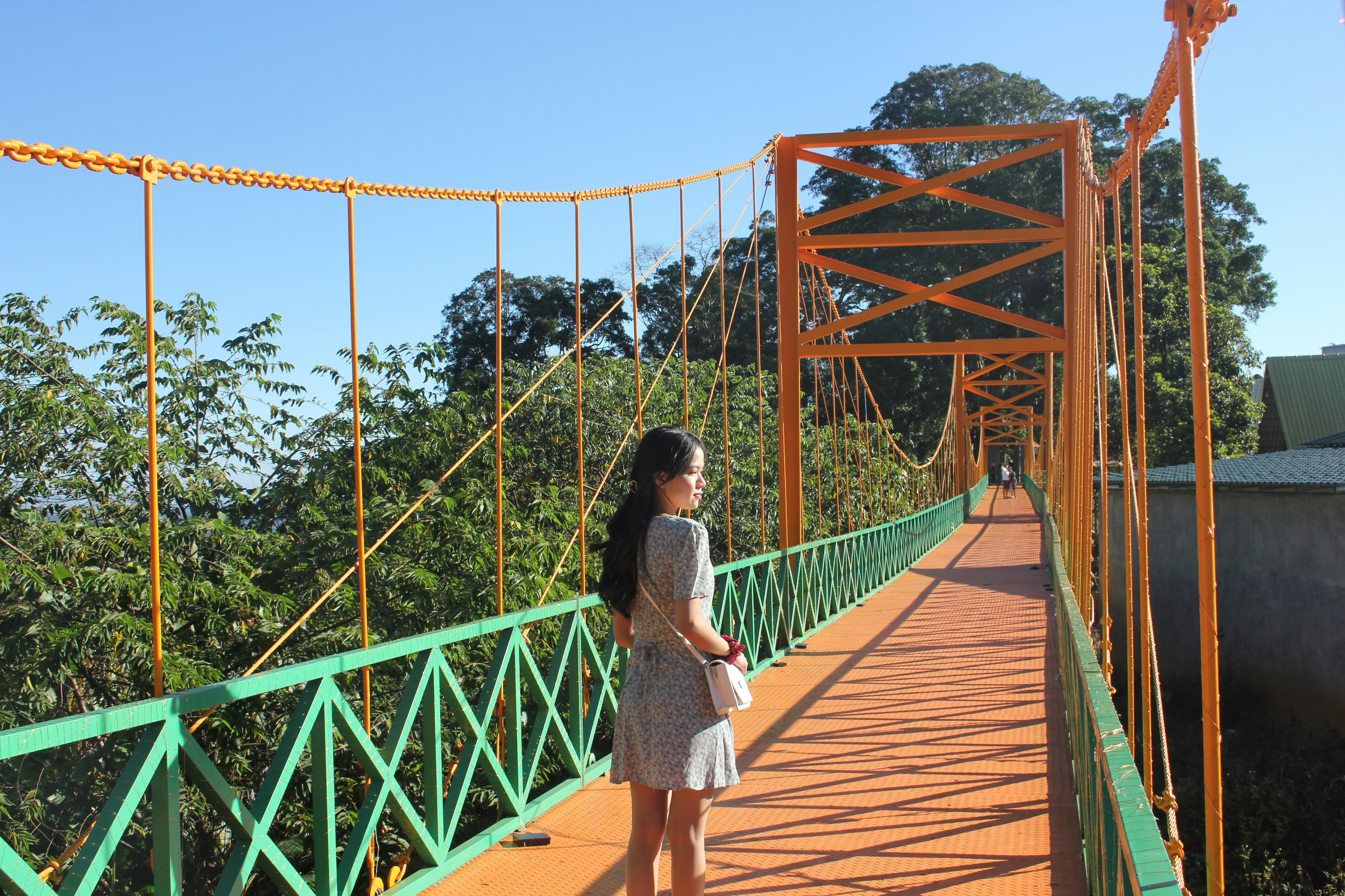 a person standing on a bridge