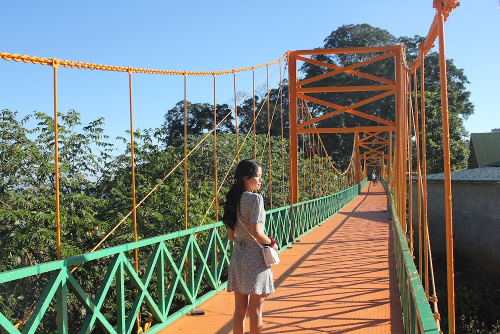 a person standing on a bridge