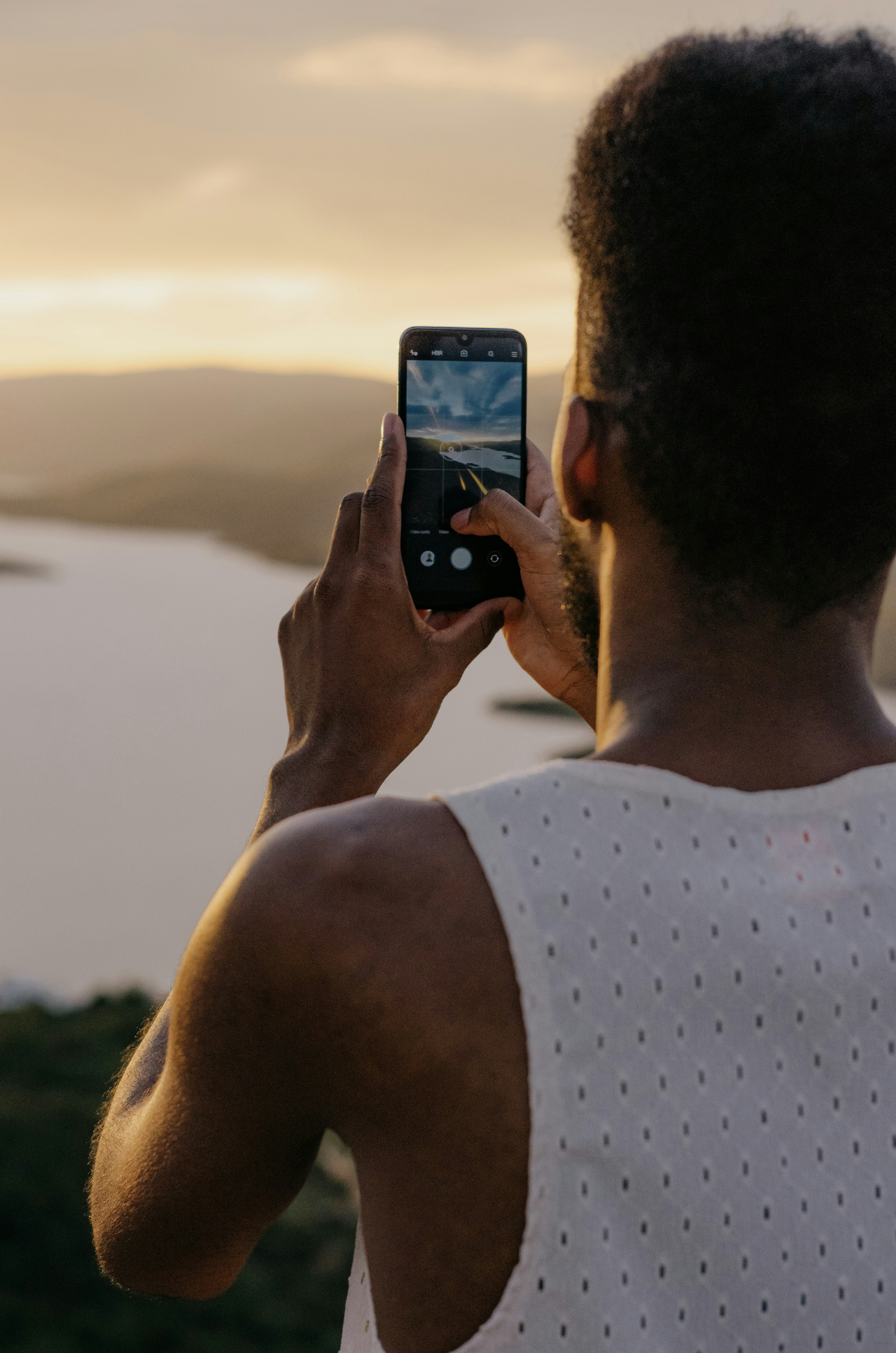 a man holding a cell phone