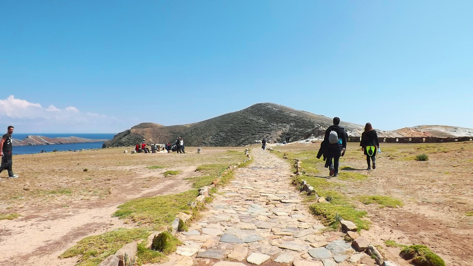 people walking on a path