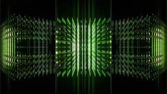 A sleek futuristic digital network visualization glowing with soft gradients and subtle 3D depth, representing connectivity and innovation.