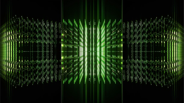 A futuristic digital landscape representing online business.