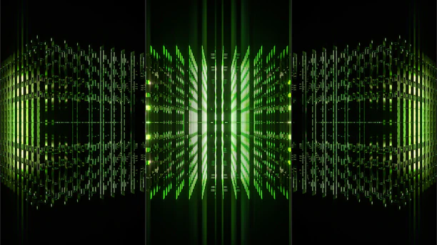 Futuristic digital interface with glowing green lines representing strategic marketing connections.