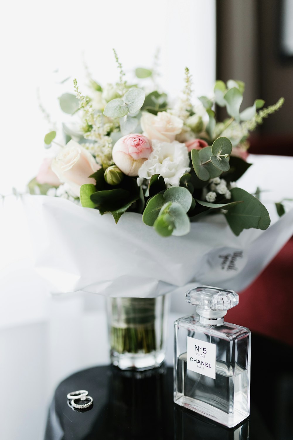 a vase of flowers on a table