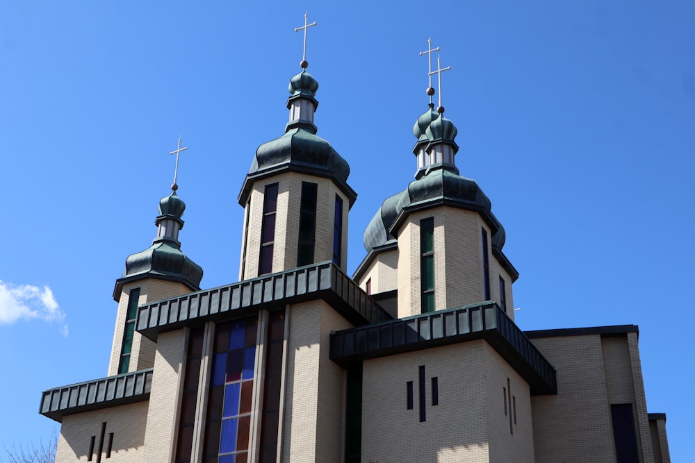 a building with a blue sky