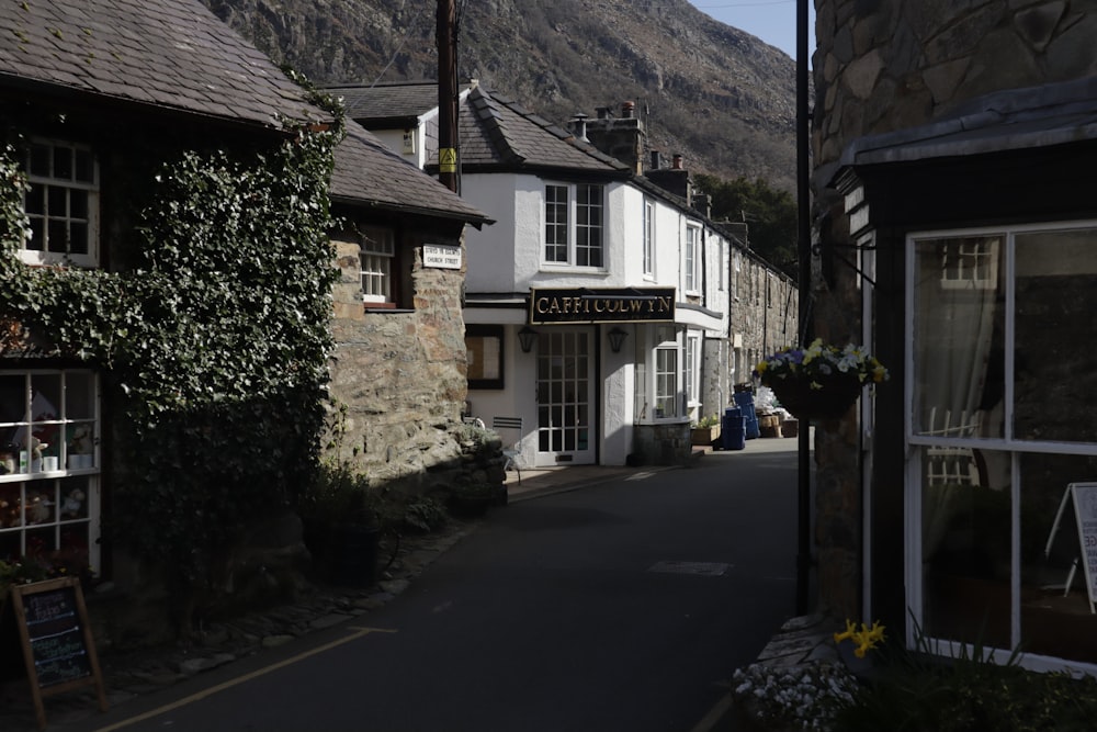 a street with buildings on the side