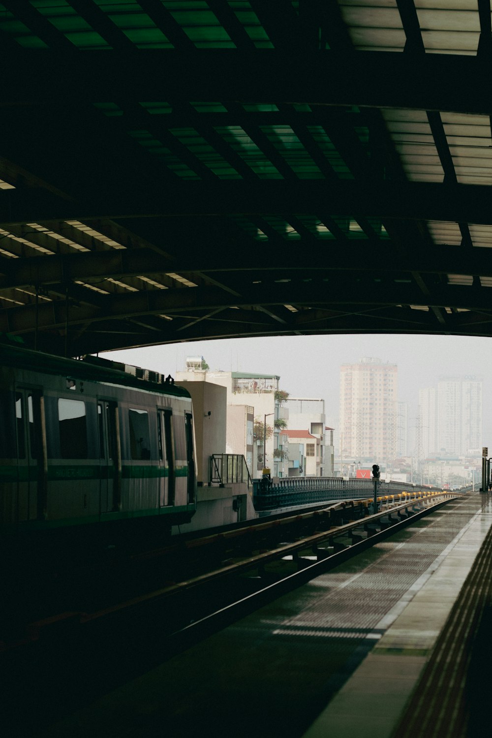 a train on the railway tracks