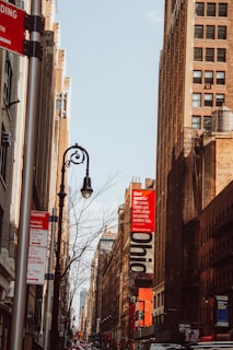 An aerial view of downtown Cleveland showcasing local businesses.