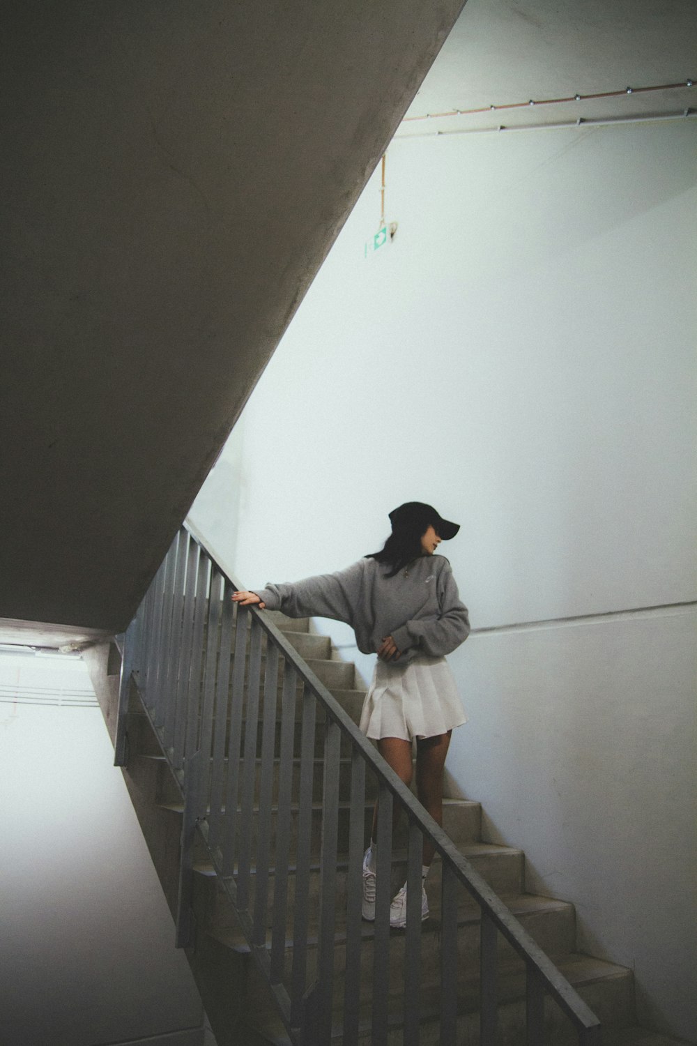 a man standing on a staircase