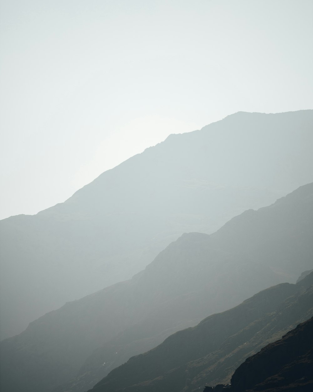 a mountain with fog