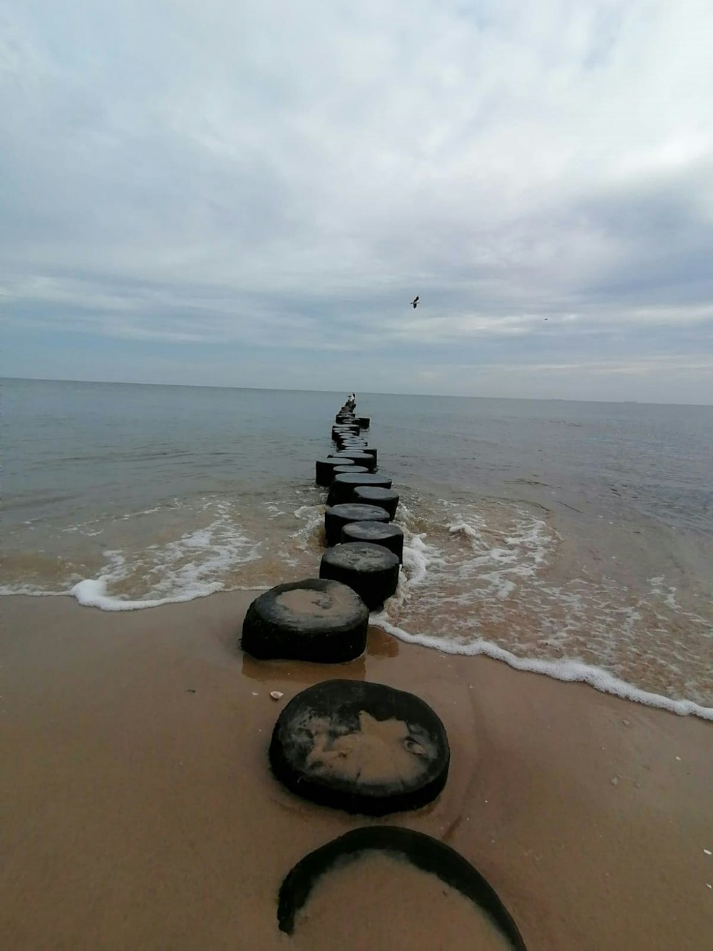 a stack of rocks on a beach