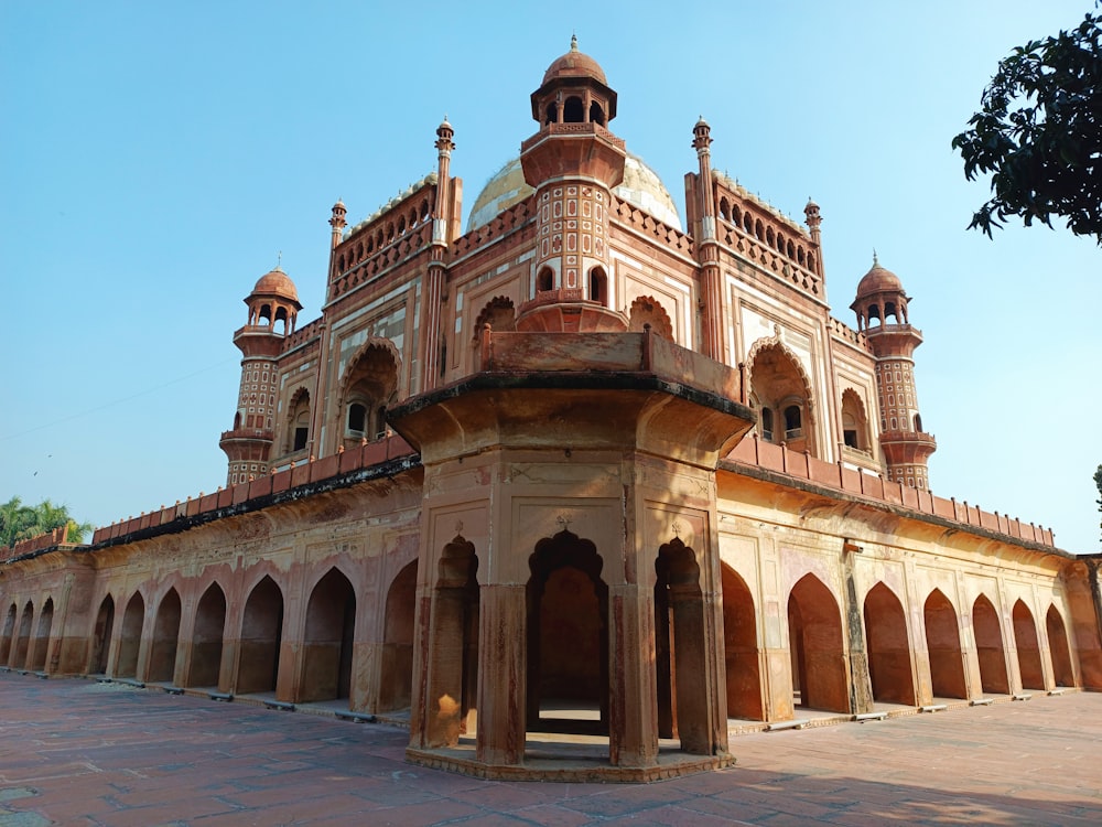 a large building with arches and towers